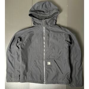 Carhartt Black Zip Up Jacket Medium Regular Warm Quick Duck